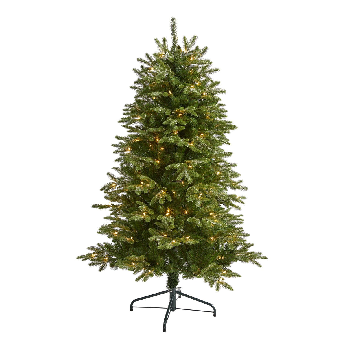 5’ Snowed Grand Teton Christmas tree by Nearly Natural, 150 lights, 462 bendable branches on Tampa Home & Garden Store