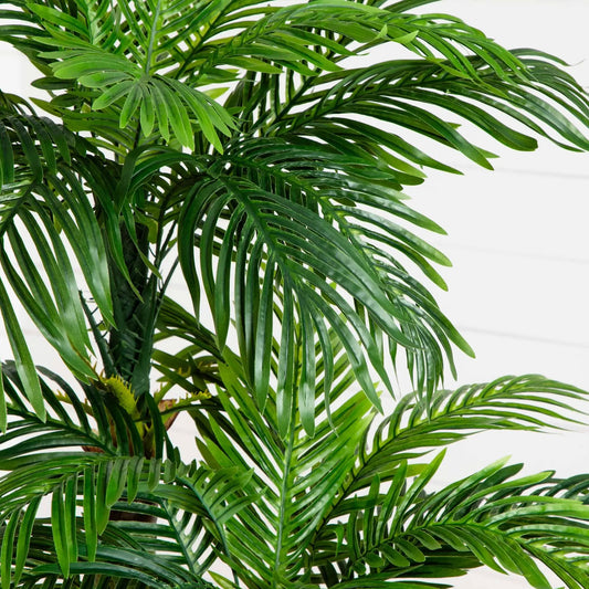 5 ft Triple Phoenix Palm artificial tree by Nearly Natural with vivid green fronds on Tampa Home & Garden Store