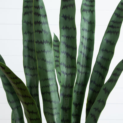 Artificial Sansevieria in a White Decor Planter