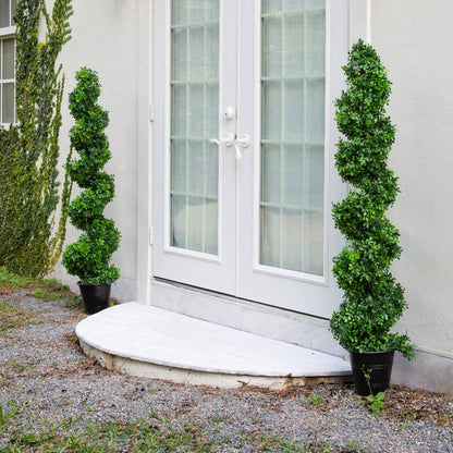 5 Foot Uv Boxwood Spiral Topiary And A Planter