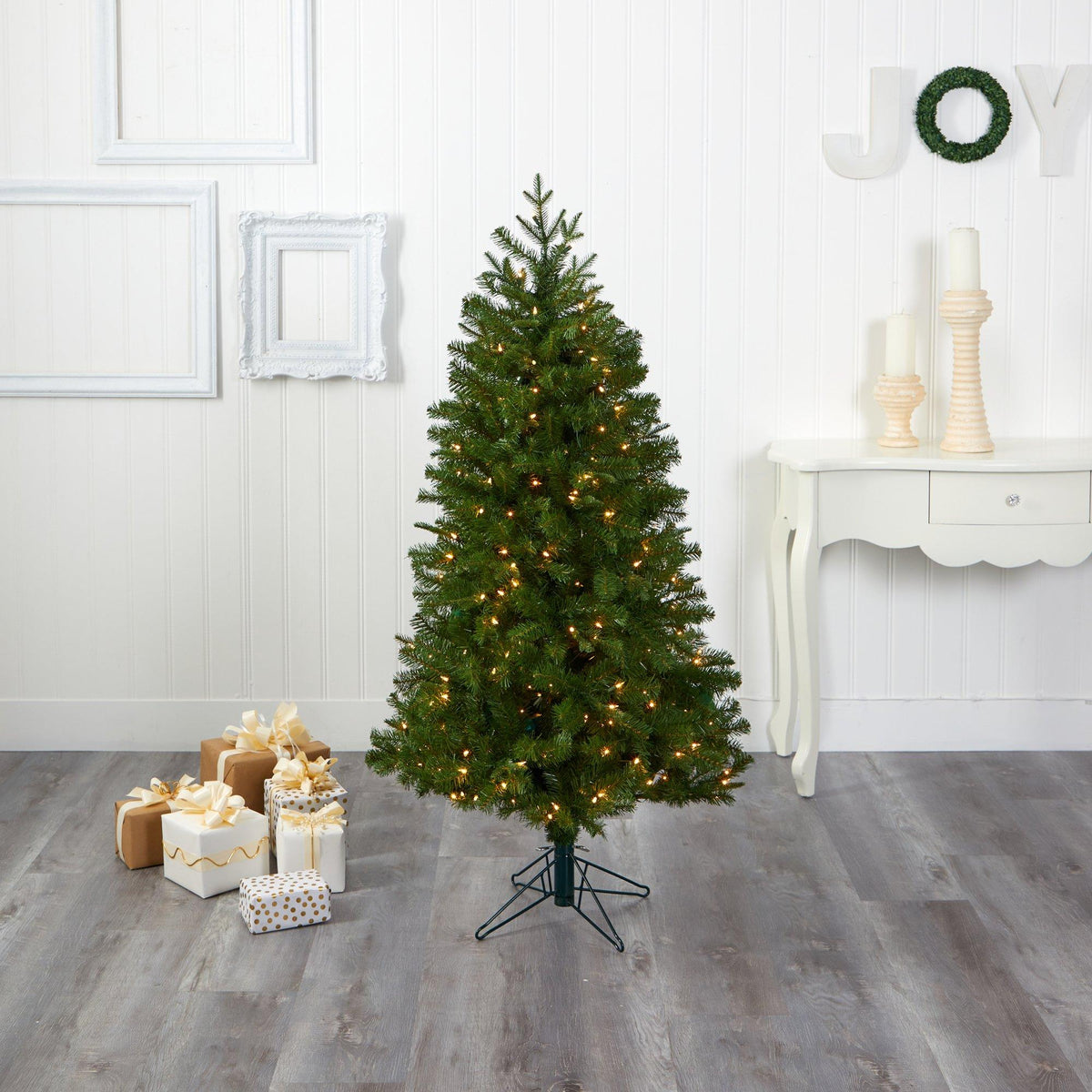 Nearly Natural 5ft Vancouver Spruce Christmas tree with 200 lights and 461 bendable branches on Tampa Home & Garden Store
