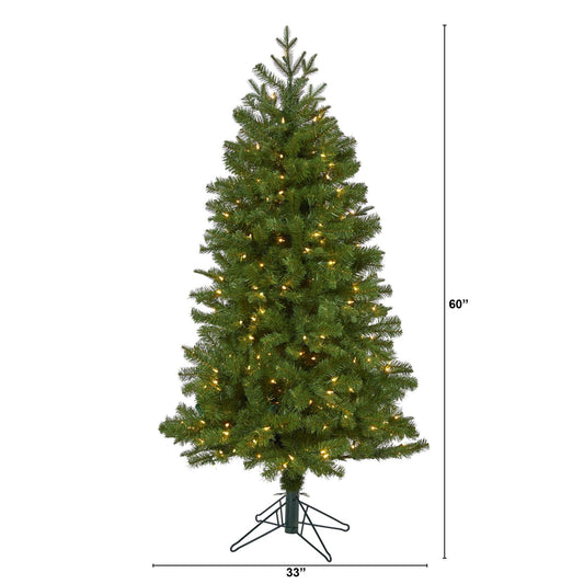 5' Vancouver Spruce Christmas tree Nearly Natural with 200 lights and 461 bendable branches on Tampa Home & Garden Store