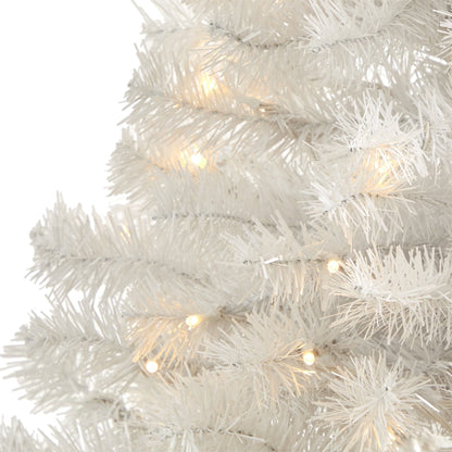 5ft white Christmas tree by Nearly Natural with 350 bendable branches and 150 LED lights on Tampa Home & Garden Store