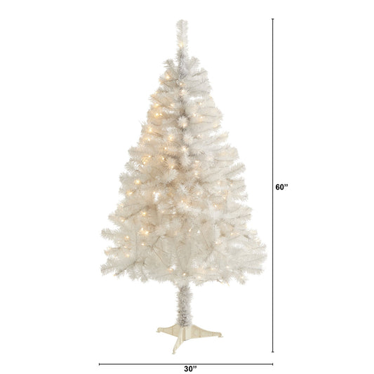Christmas tree Nearly Natural white artificial 350 bendable branches and 150 clear LEDs on Tampa Home & Garden Store