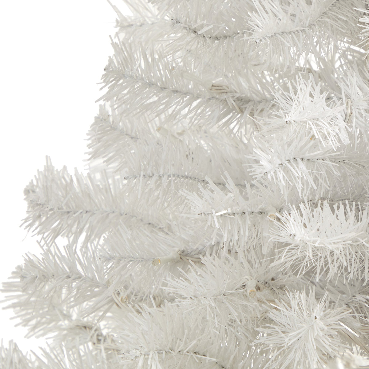 5' White Artificial Christmas Tree with 350 Bendable Branches close-up of white needles on Tampa Home & Garden Store