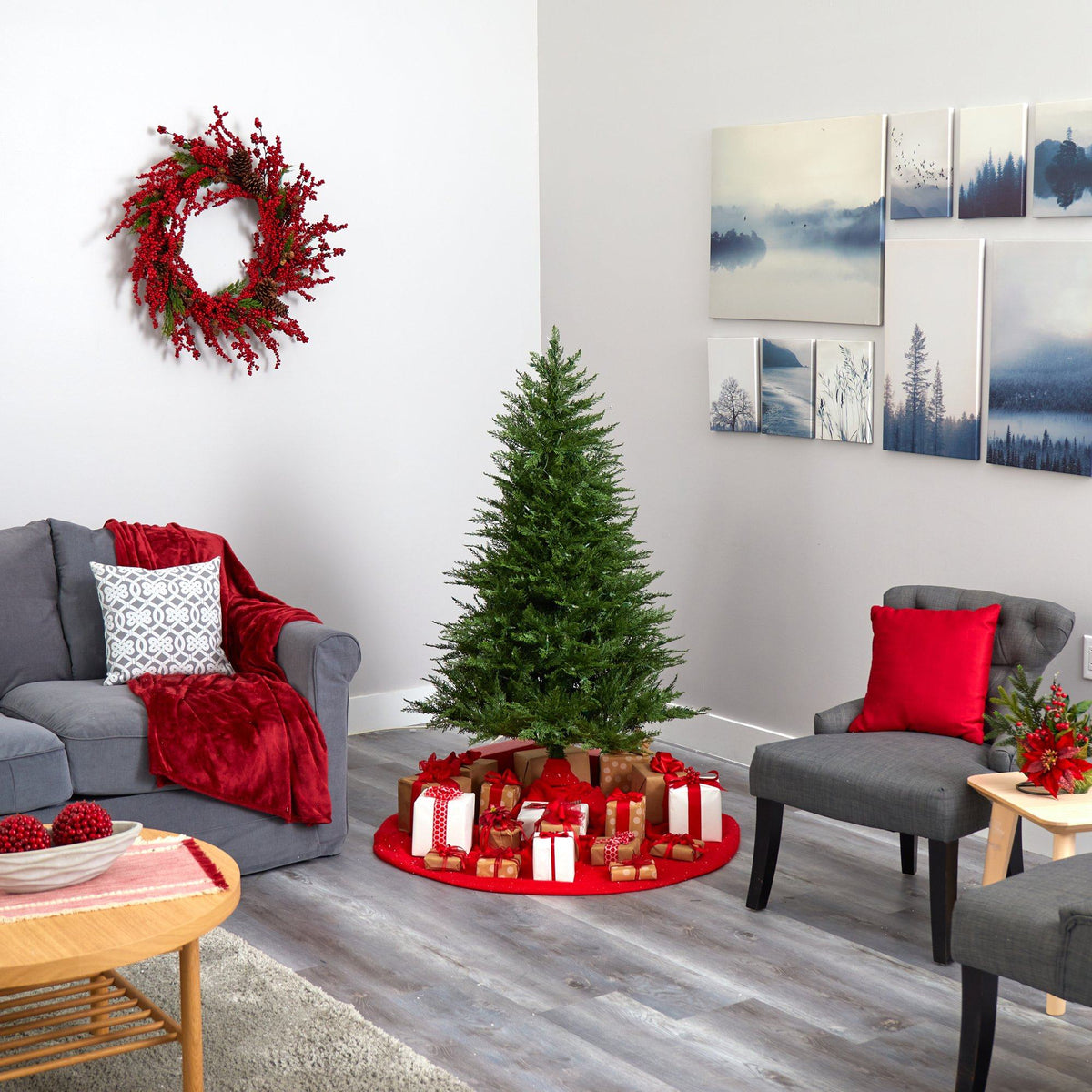 5 ft Wisconsin fir artificial Christmas tree Nearly Natural with 250 warm white LED lights on Tampa Home & Garden Store