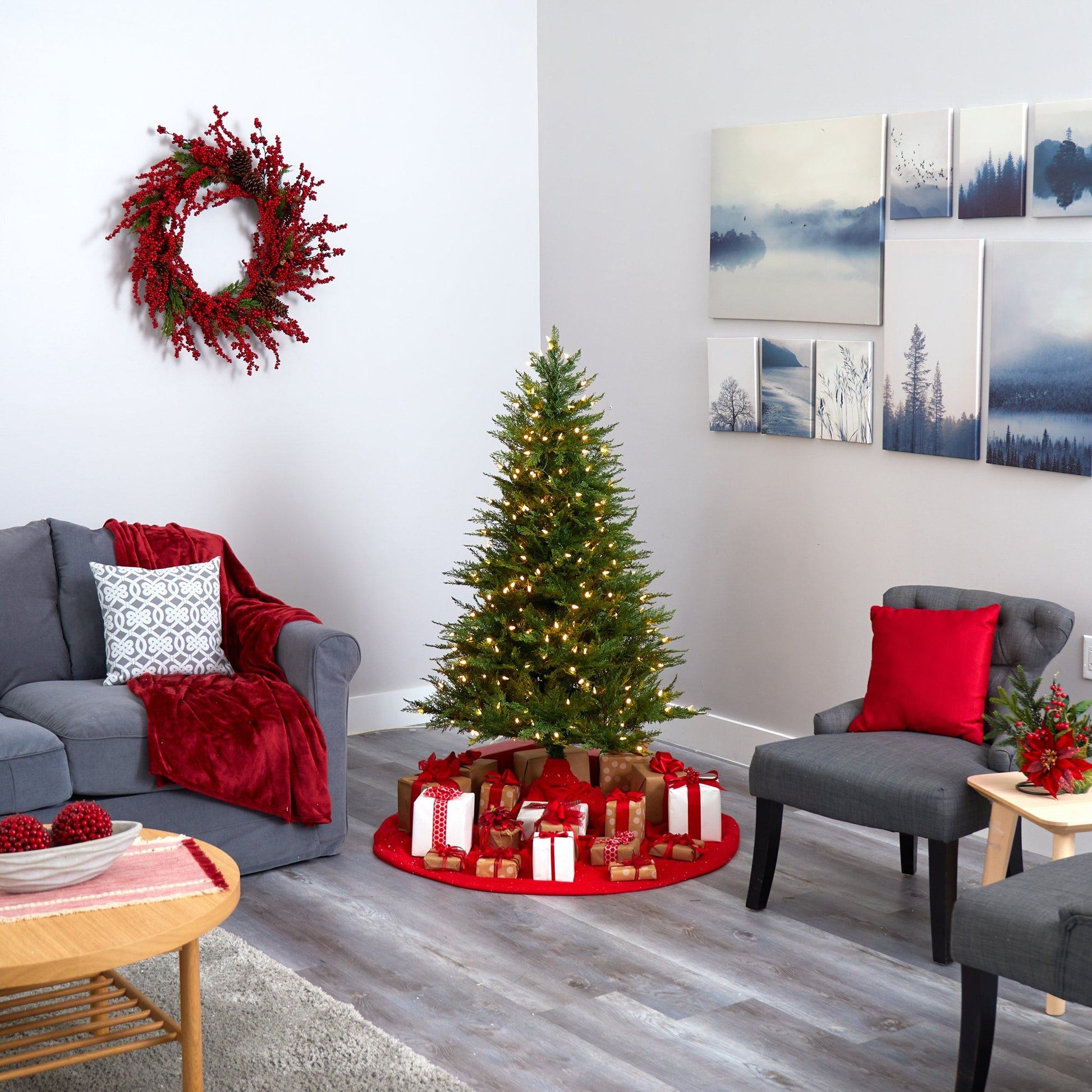 5’ Wisconsin Fir Christmas Tree with 250 LED lights and 578 bendable branches on Tampa Home & Garden Store
