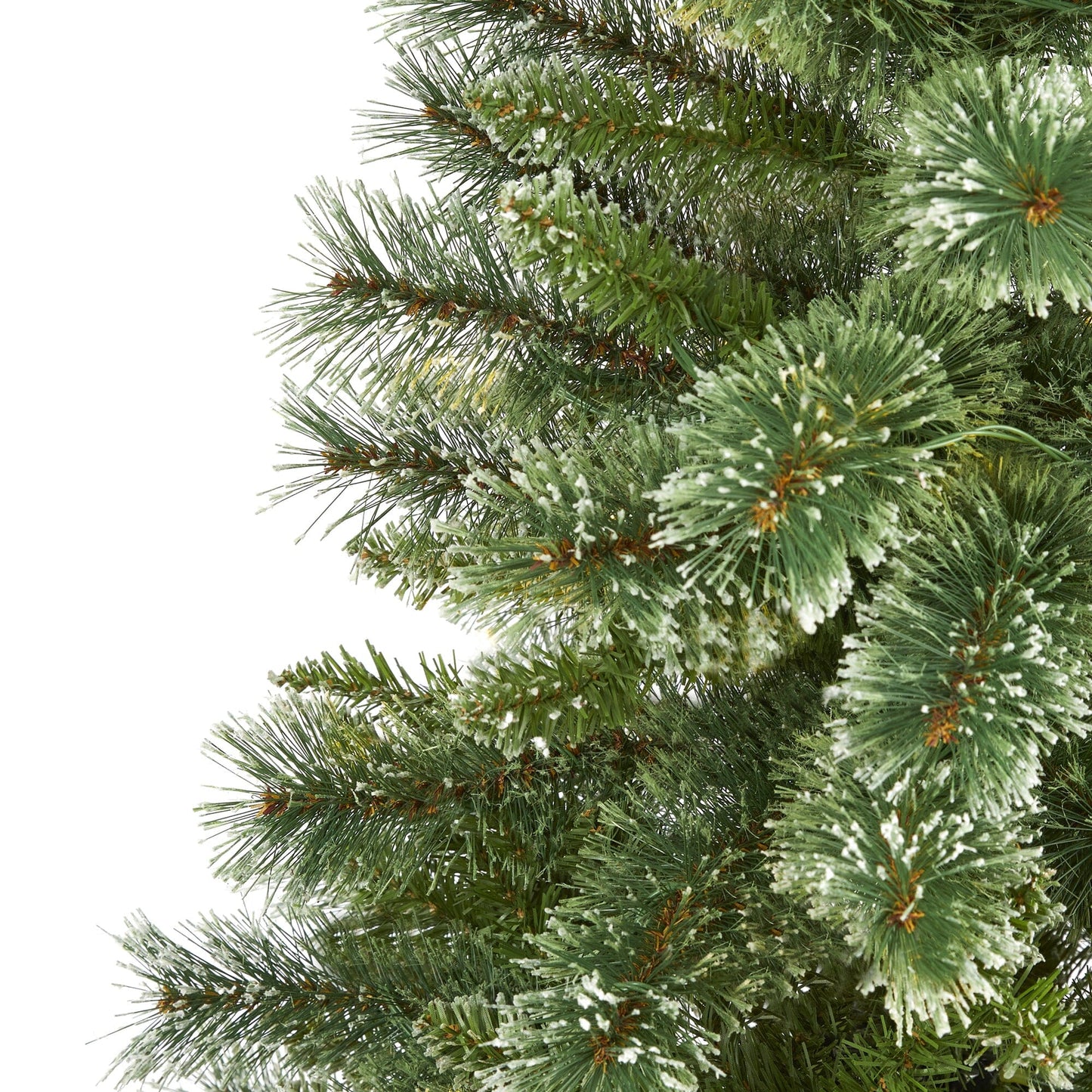Árbol de Navidad artificial de pino delgado Wisconsin de 1,5 m con puntas de nieve y 298 ramas flexibles