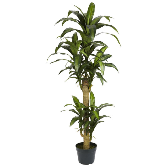 5' Yucca silk plant Nearly Natural in a dark planter, artificial non-flowering green foliage on Tampa Home & Garden Store