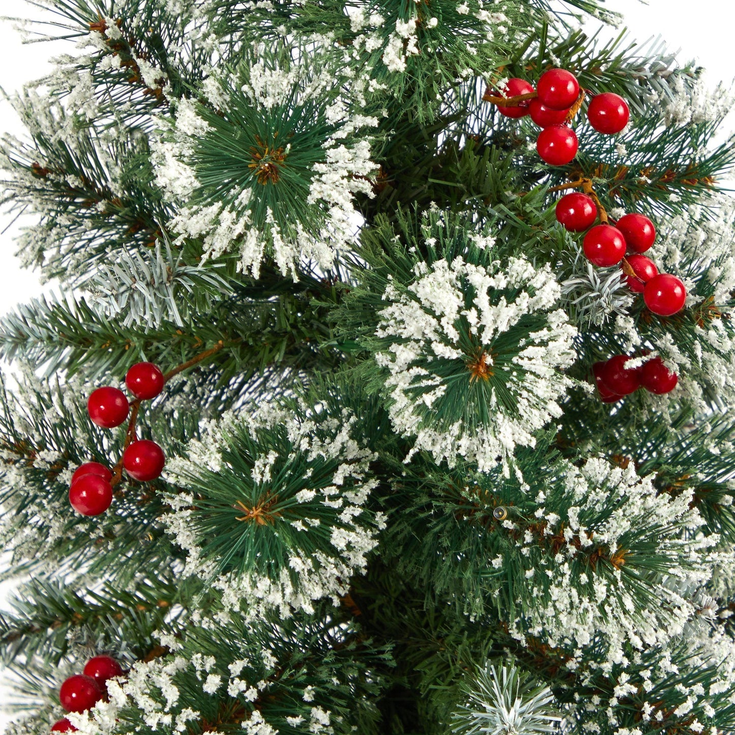Artificial Christmas Tree with frosted Swiss pine needles and red berries Nearly Natural on Tampa Home & Garden Store
