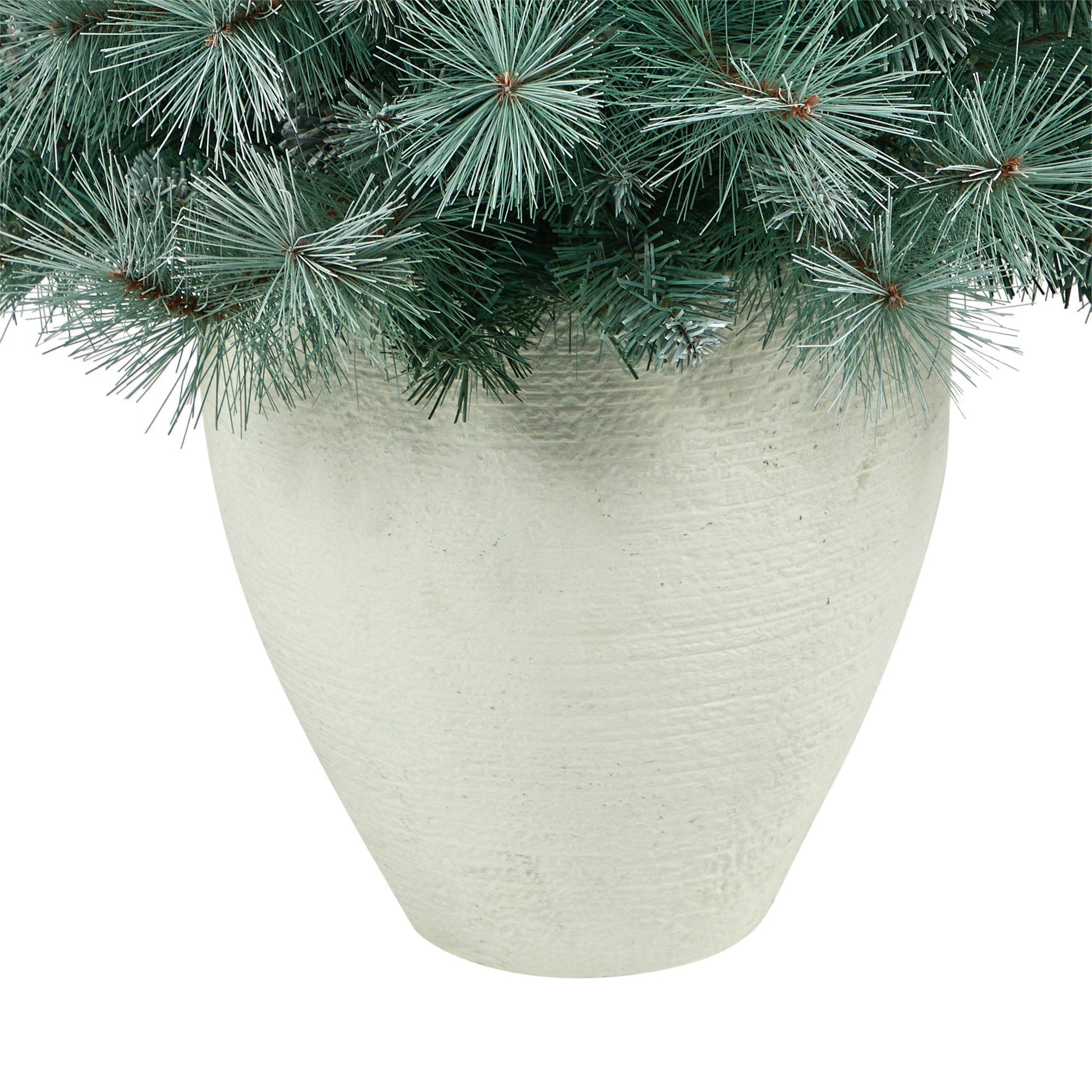 50” Frosted Tip Mountain Pine artificial Christmas tree in white planter on Tampa Home & Garden Store