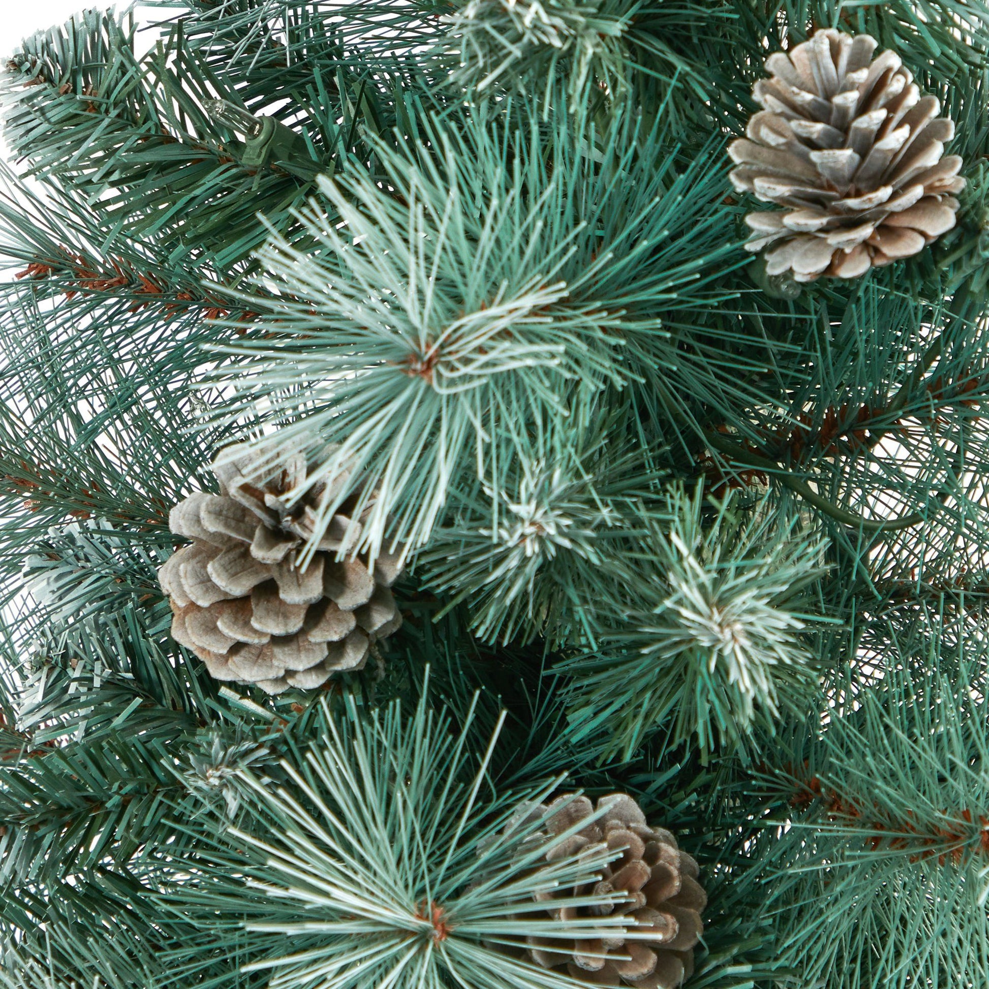 Nearly Natural 50-inch Frosted Tip Mountain Pine Christmas tree with pinecones and needles on Tampa Home & Garden Store