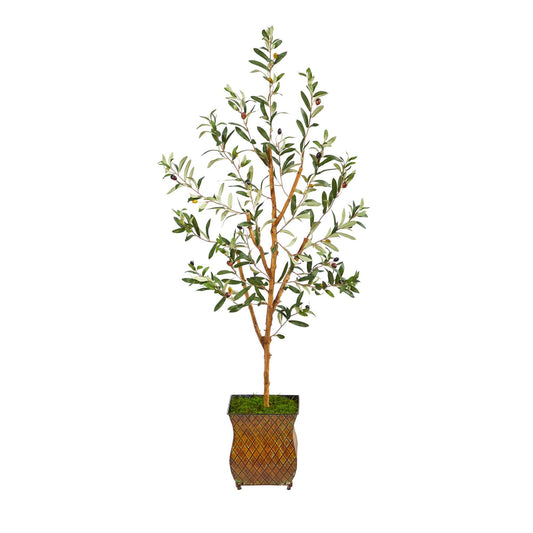 50” Olive Artificial Tree in Metal Planter - Tampa Home & Garden Store