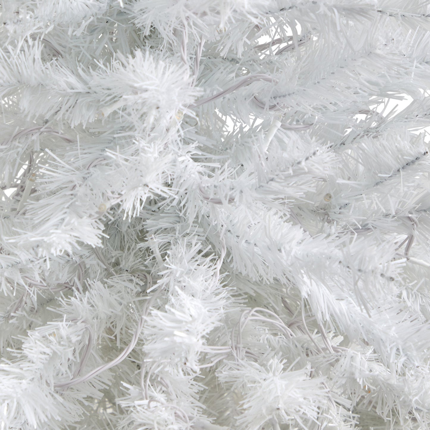 50in white Christmas tree by Nearly Natural with 100 LED lights in black metal planter on Tampa Home & Garden Store