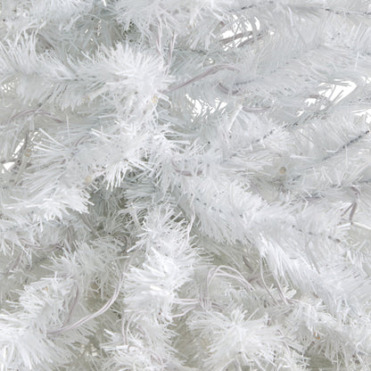 50in white Christmas tree by Nearly Natural with 100 LED lights in black metal planter on Tampa Home & Garden Store