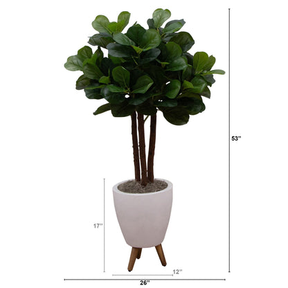 Artificial Fiddle Leaf Fig Tree With a Planter