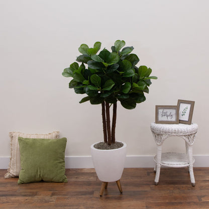 Artificial Fiddle Leaf Fig Tree With a Planter