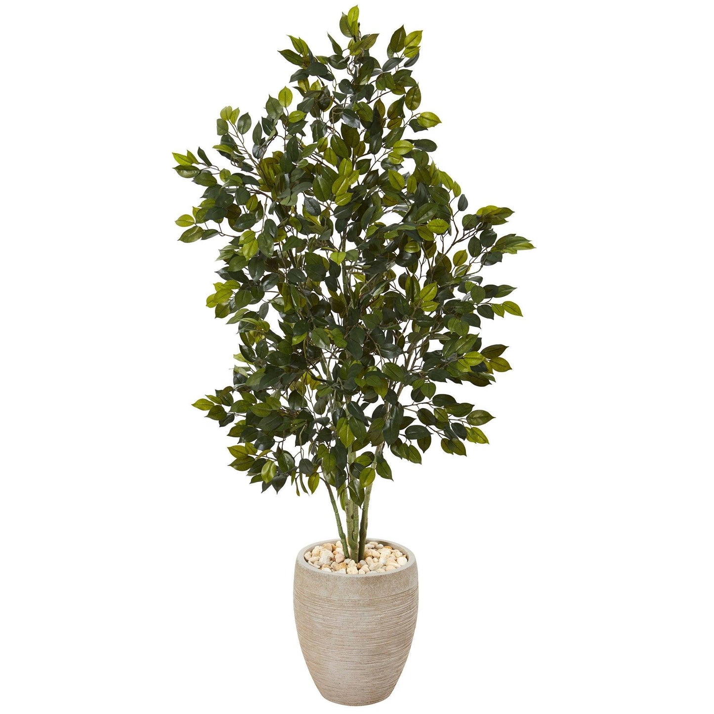 Ficus artificial de 53 pulgadas en macetero color arena