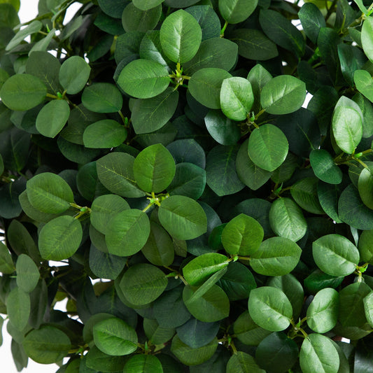5.5' Eucalyptus Double Ball Topiary Silk Tree by Nearly Natural with green round leaves on Tampa Home & Garden Store
