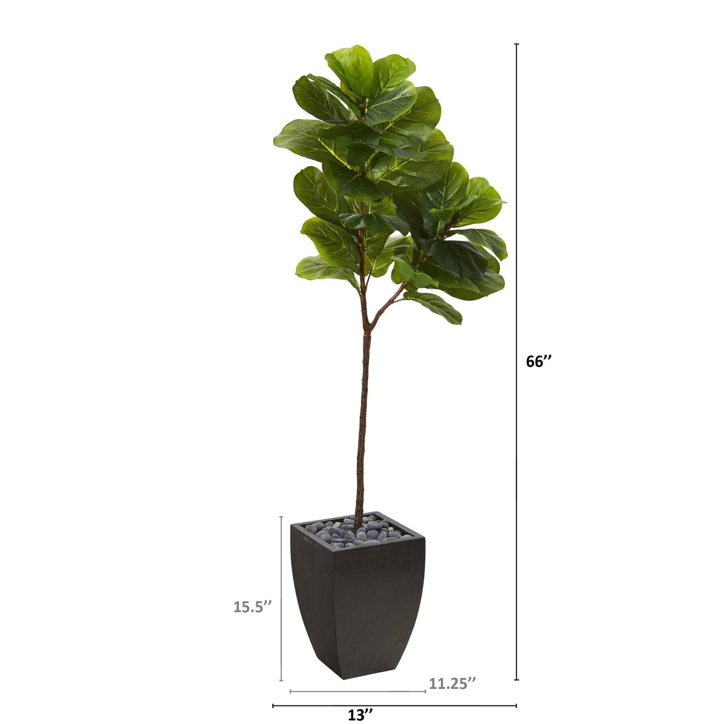 Ficus Lyrata Artificial de 1.67m en Maceta Negra (Tacto Real)