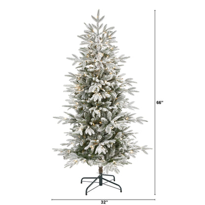 Christmas tree Nearly Natural 5.5 ft flocked Manchester Spruce with 200 lights on Tampa Home & Garden Store