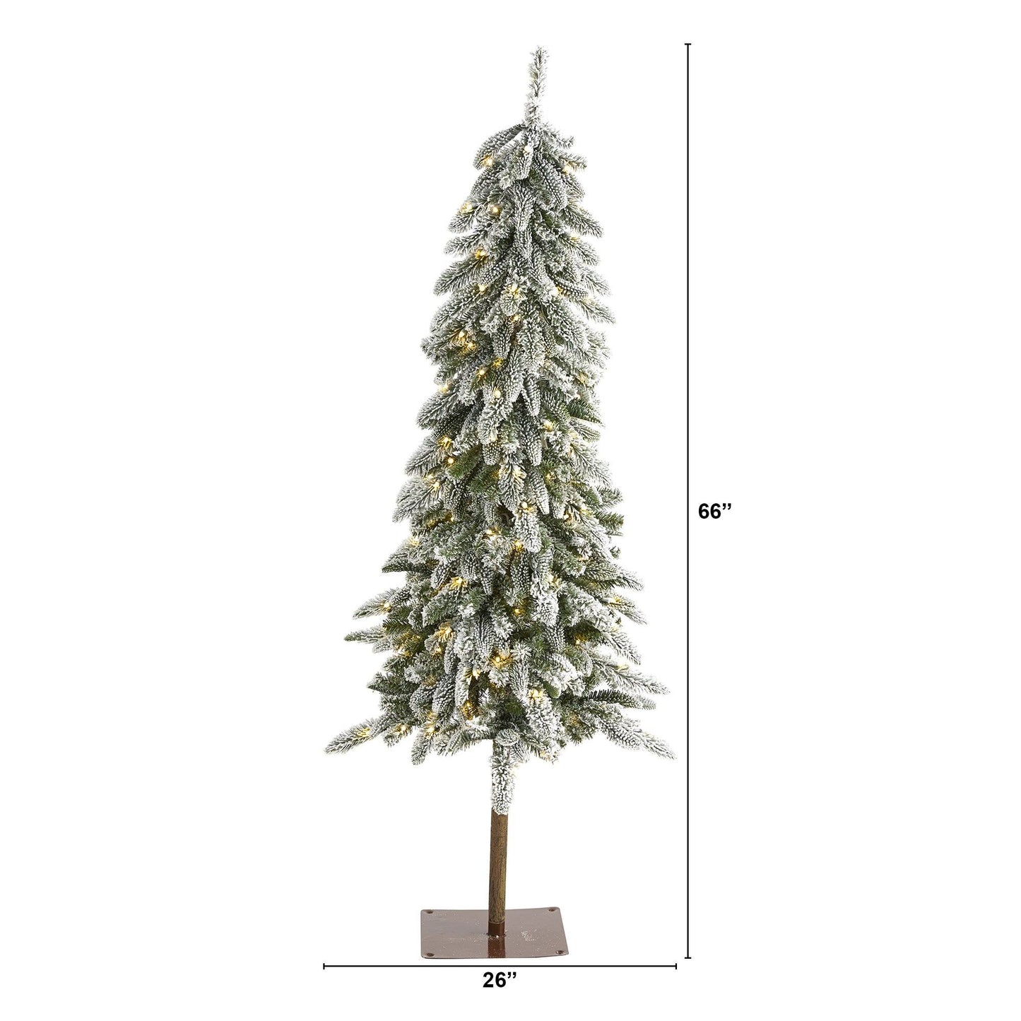 Nearly Natural 5.5 ft Snow-flocked Washington Alpine artificial Christmas Tree, pre-lit on Tampa Home & Garden Store