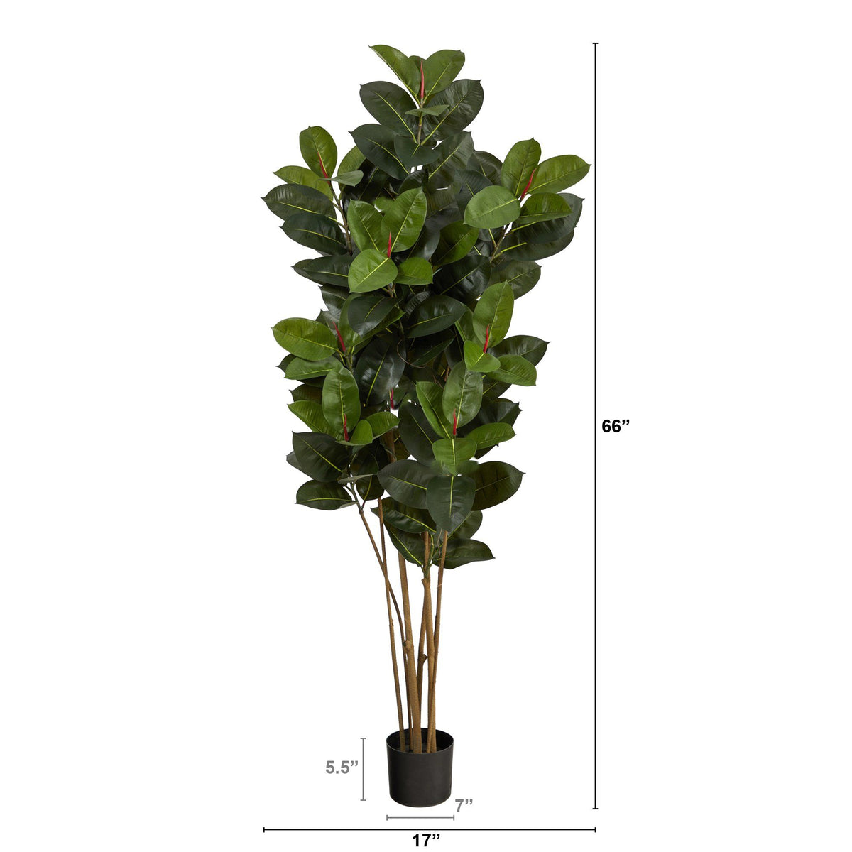 Oak artificial tree 5.5 ft UV resistant indoor/outdoor with dark-green leaves in black pot on Tampa Home & Garden Store