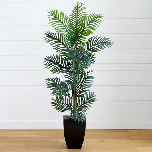 5.5’ Paradise Palm Artificial Tree in Square Planter - Tampa Home & Garden Store