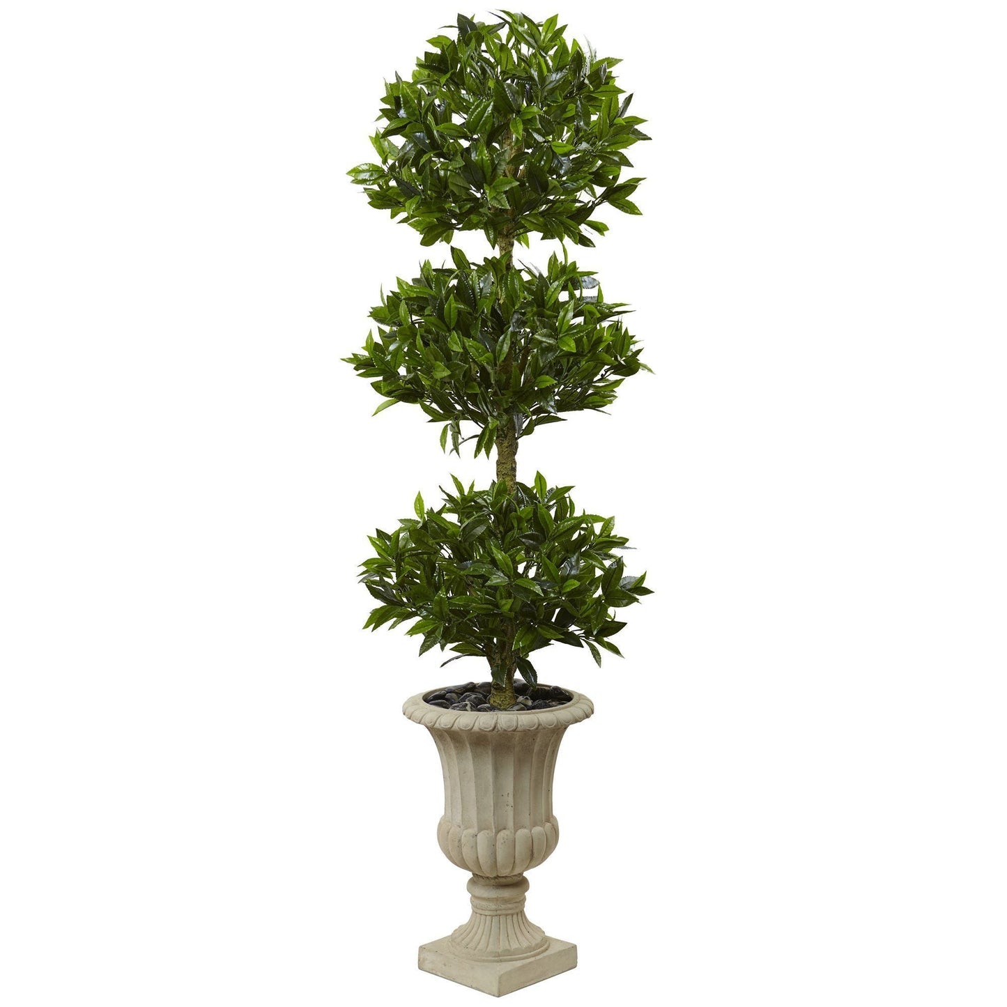 5.5 ft triple bay leaf topiary by Nearly Natural in urn planter UV resistant indoor outdoor on Tampa Home & Garden Store