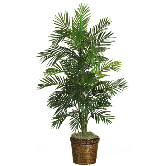 56" Areca Palm Silk Tree with Wicker Basket - Tampa Home & Garden Store