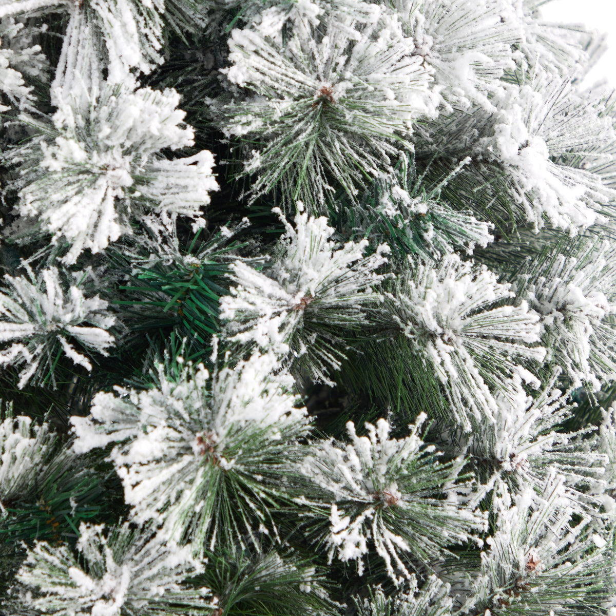 56 inch Flocked Oregon Pine Artificial Christmas Tree by Nearly Natural with snow-dusted needles on Tampa Home & Garden Store