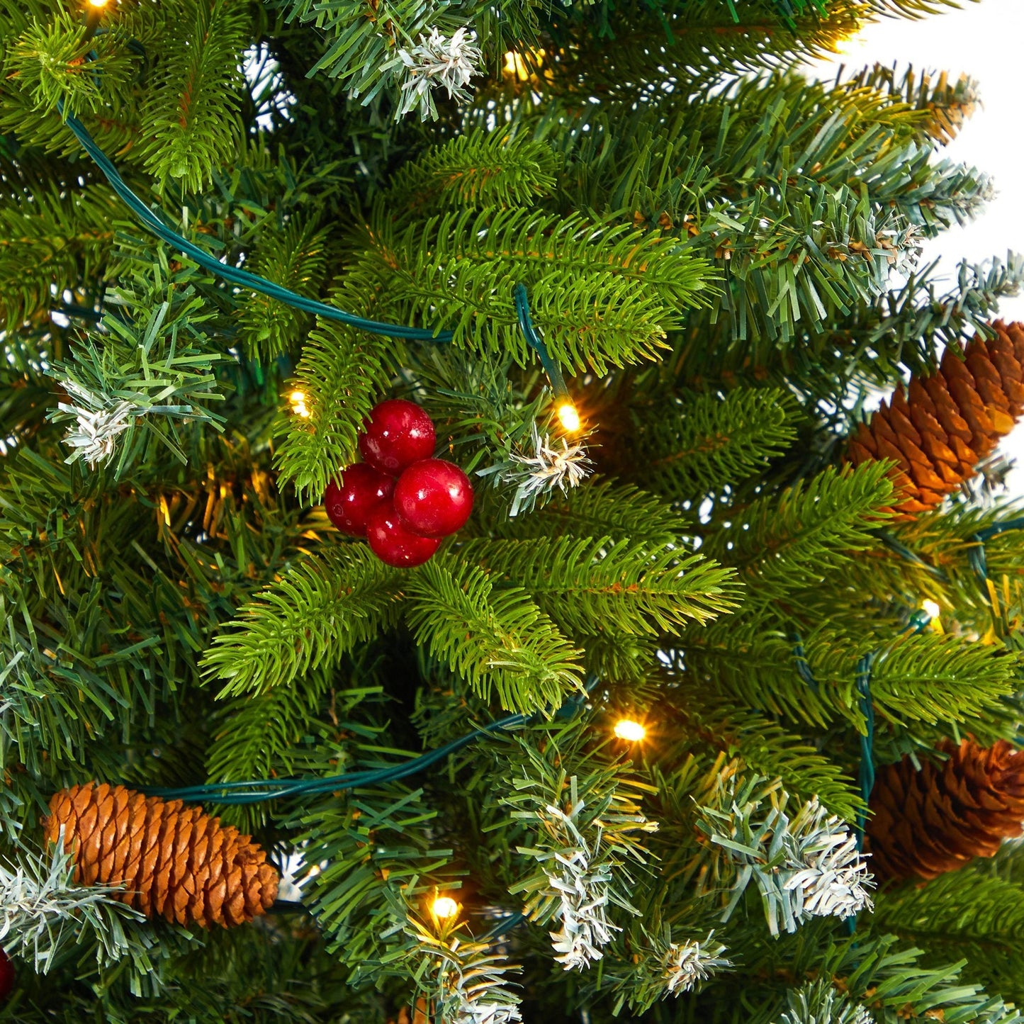 Nearly Natural 56in Snow Tipped Portland Spruce with frosted tips and LED lights on Tampa Home & Garden Store
