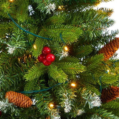 Nearly Natural 56in Snow Tipped Portland Spruce with frosted tips and LED lights on Tampa Home & Garden Store
