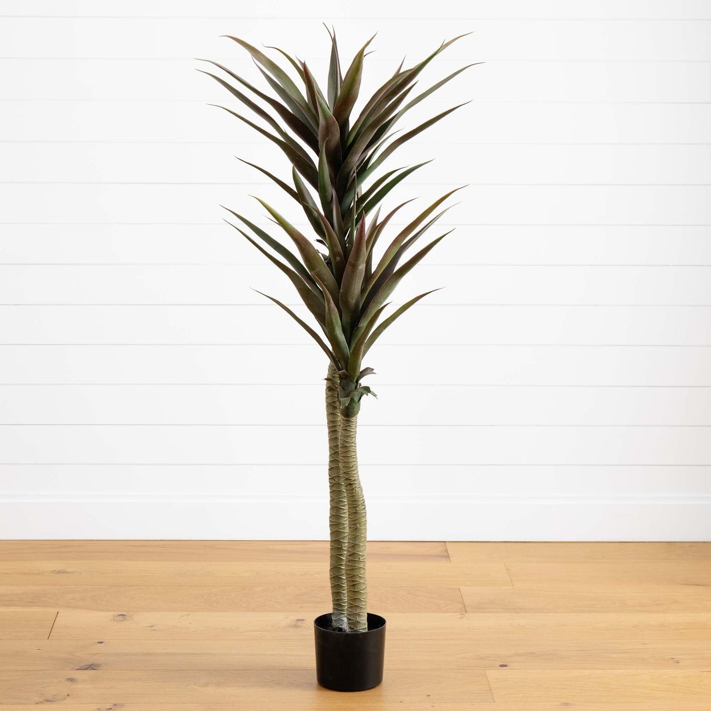 56-inch Yucca Artificial Tree by Nearly Natural with green-brown leaves in a black pot on Tampa Home & Garden Store
