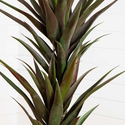 56” Yucca Artificial Tree leaves close-up in green and burgundy tones Nearly Natural on Tampa Home & Garden Store