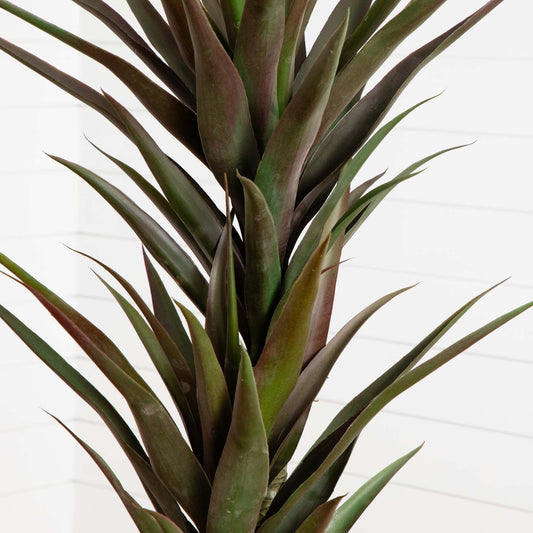 56” Yucca Artificial Tree leaves close-up in green and burgundy tones Nearly Natural on Tampa Home & Garden Store