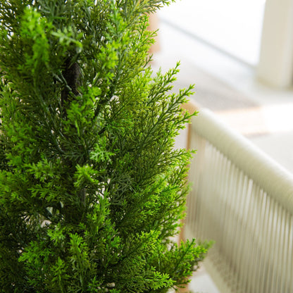 56in UV resistant artificial cedar tree in white tower planter for indoor outdoor use on Tampa Home & Garden Store