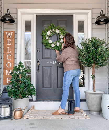 58-inch Olive Topiary Artificial Trees by Nearly Natural, UV resistant for indoor outdoor use on Tampa Home & Garden Store