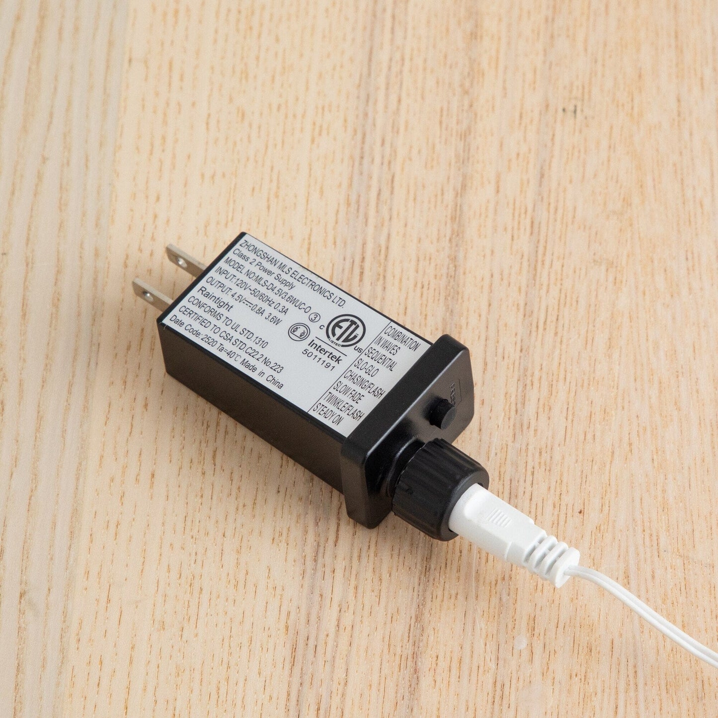 Tree power transformer for Nearly Natural 5' Pre-Lit Easter Twig Tree, black box on wood surface on Tampa Home & Garden Store