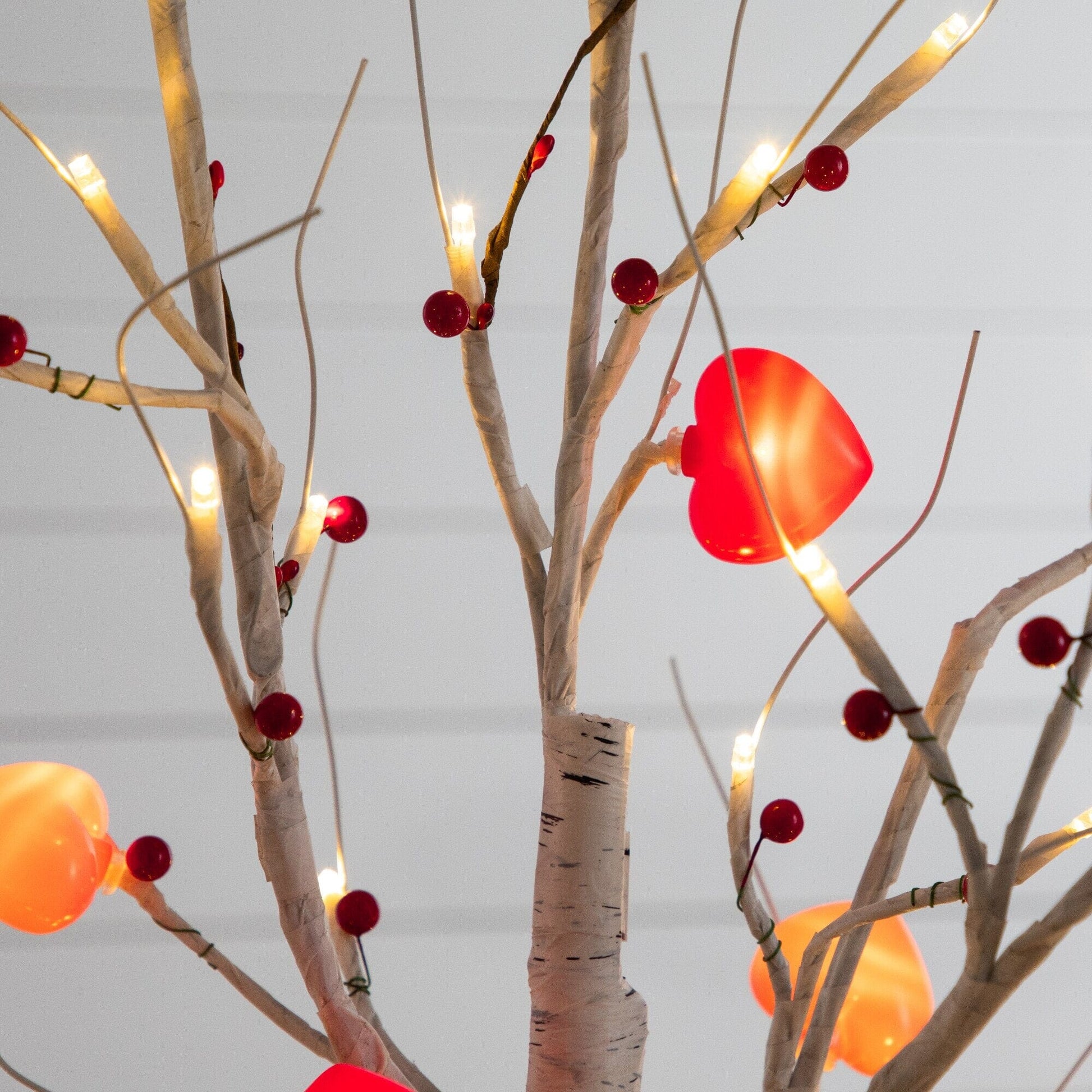 5' Pre-Lit Valentine's Twig Tree with 72 heart LED lights and red berries Nearly Natural on Tampa Home & Garden Store
