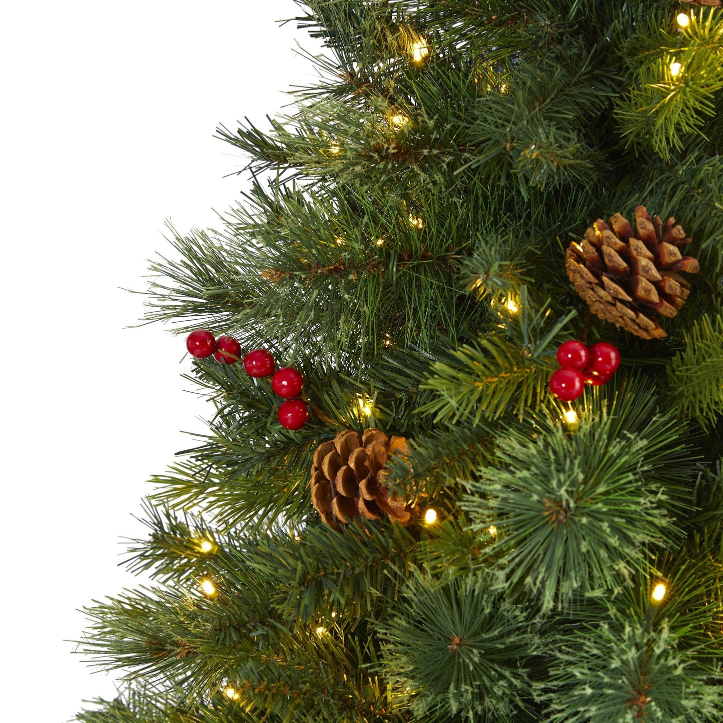 Artificial Spruce Tree With Pine Cones And Lights