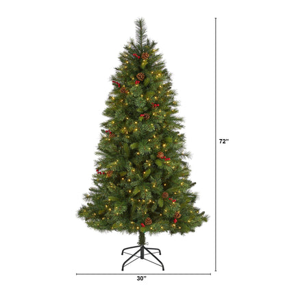 Artificial Spruce Tree With Pine Cones And Lights