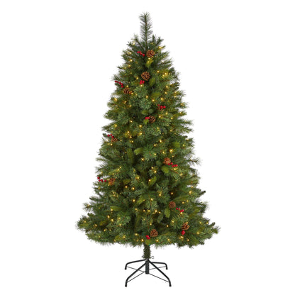 Artificial Spruce Tree With Pine Cones And Lights