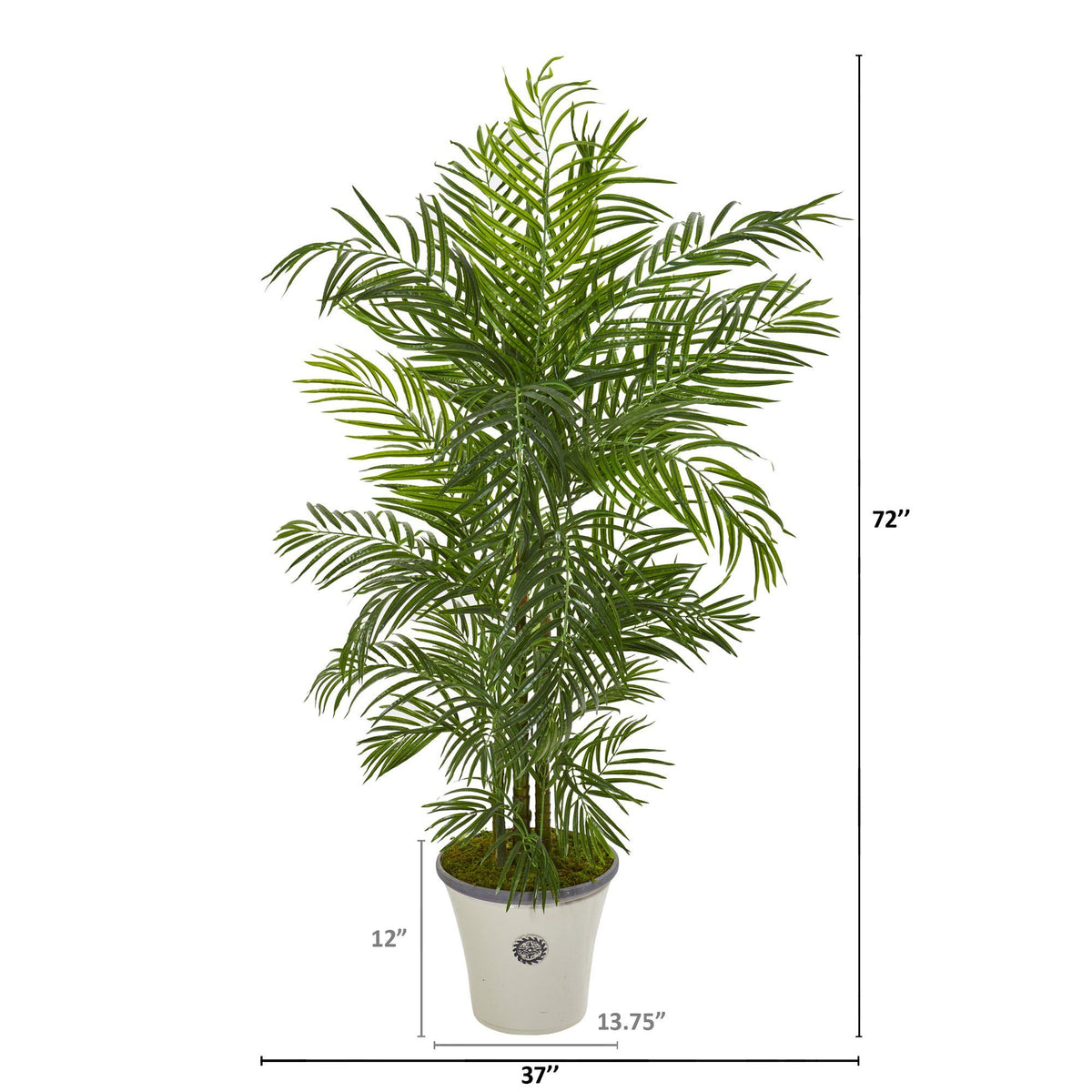 6 ft Areca Palm artificial tree by Nearly Natural in planter with lush green fronds on Tampa Home & Garden Store
