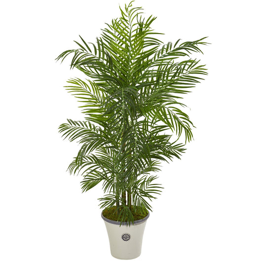Areca Palm artificial tree in planter, 6 ft tall with green fronds Nearly Natural on Tampa Home & Garden Store