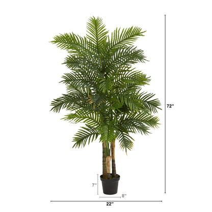Nearly Natural 6' Areca Palm artificial tree with lush green fronds in a black pot on Tampa Home & Garden Store