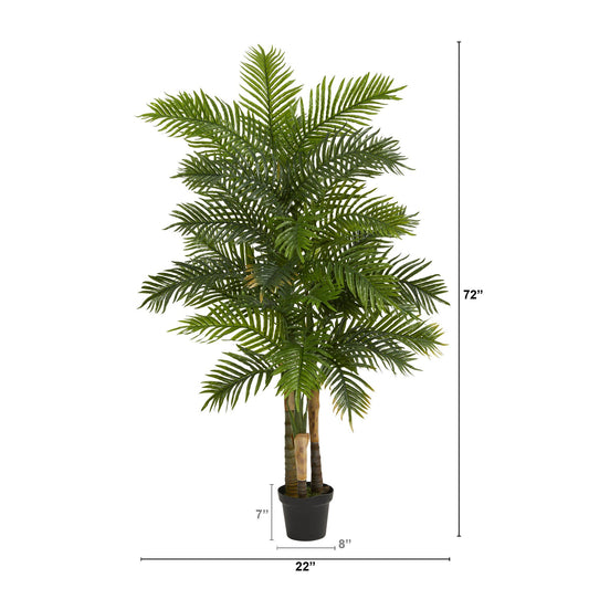 Nearly Natural 6' Areca Palm artificial tree with lush green fronds in a black pot on Tampa Home & Garden Store