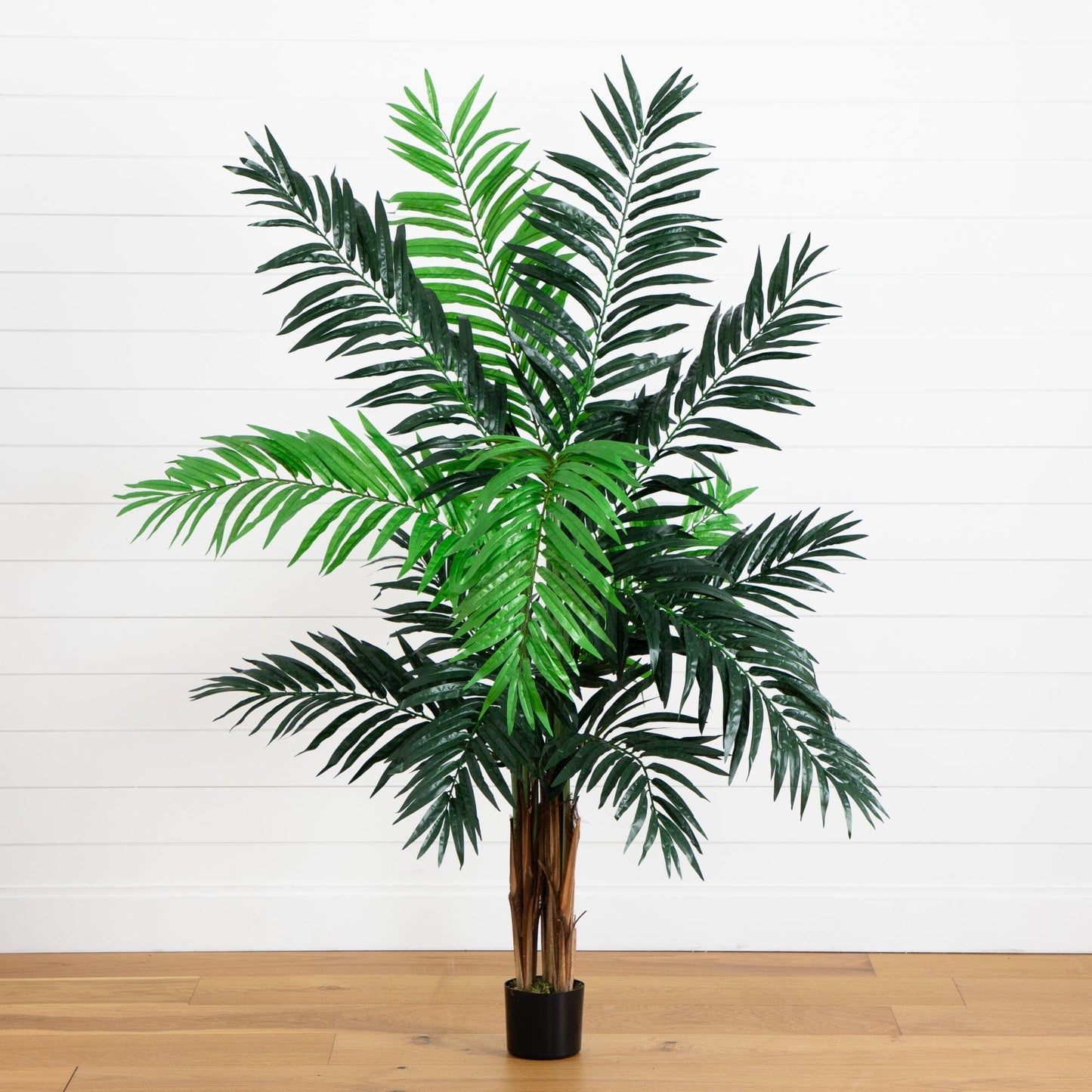 6’ Areca Palm Tree Nearly Natural artificial plant in a black pot with green fronds on Tampa Home & Garden Store