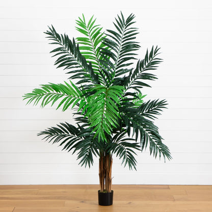 6’ Areca Palm Tree Nearly Natural artificial plant in a black pot with green fronds on Tampa Home & Garden Store