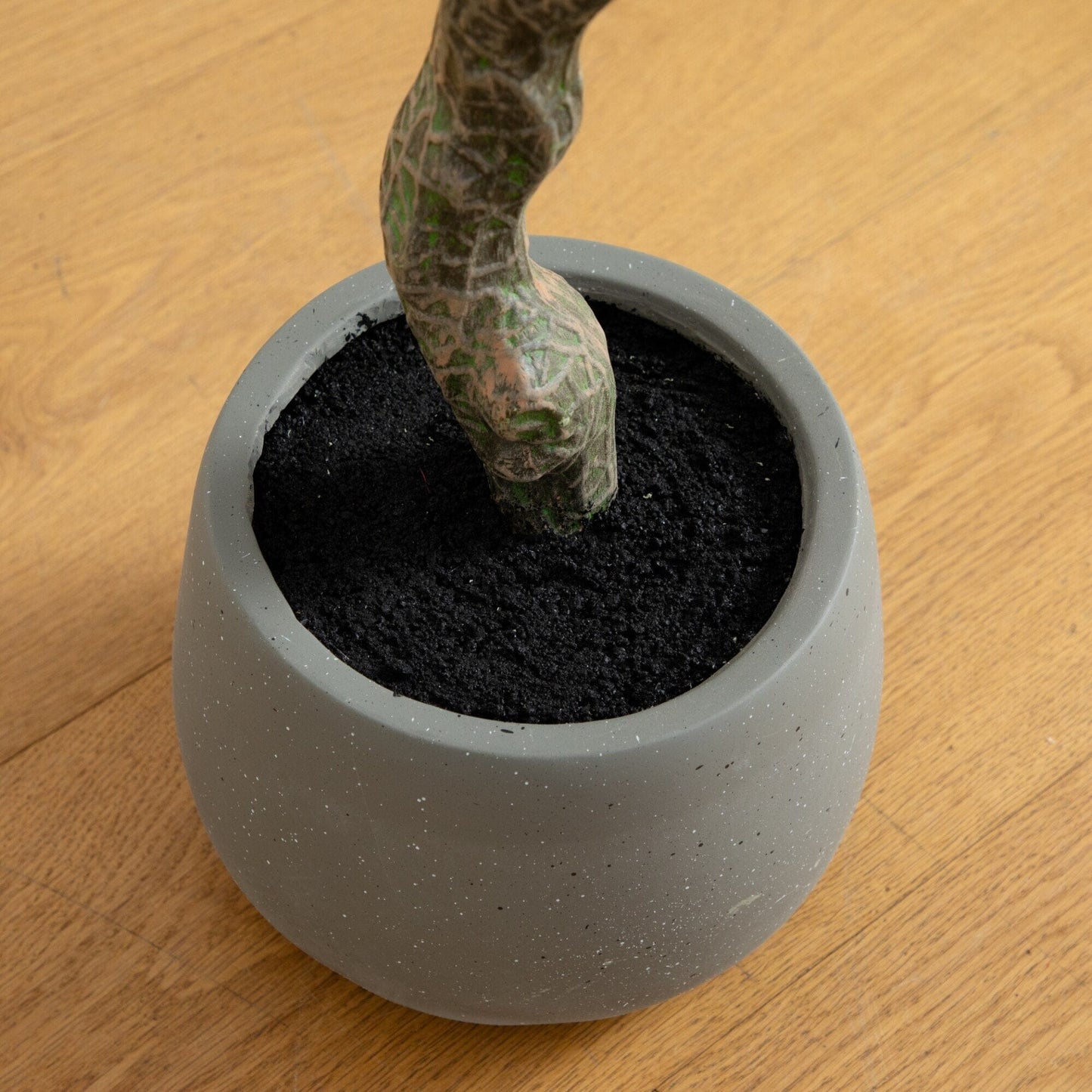 6 ft Nearly Natural artificial autumn dogwood tree in a round gray deco planter with dark soil on Tampa Home & Garden Store